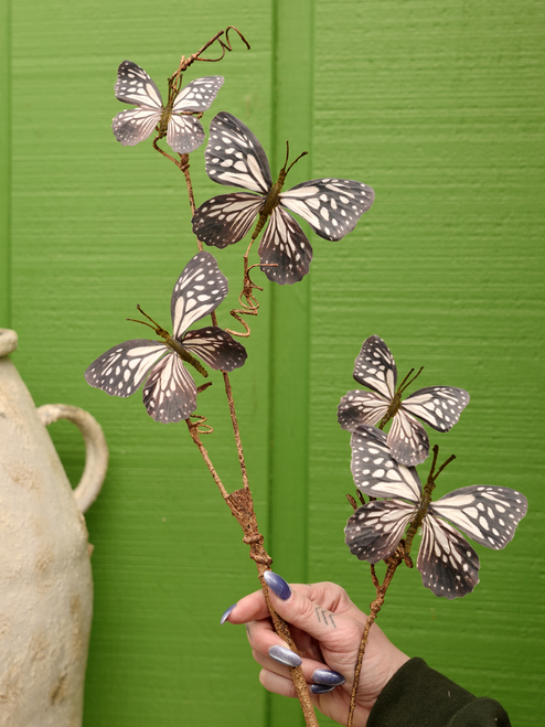 28" Butterfly Spray in Back & White (Faux)