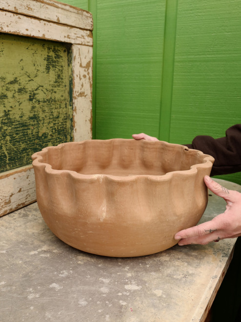 13" Terracotta Wave Pot
