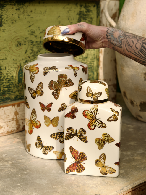 9" Butterfly Ginger Jar