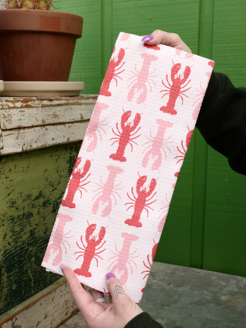 Geometry Lobster Stripe Tea Towel