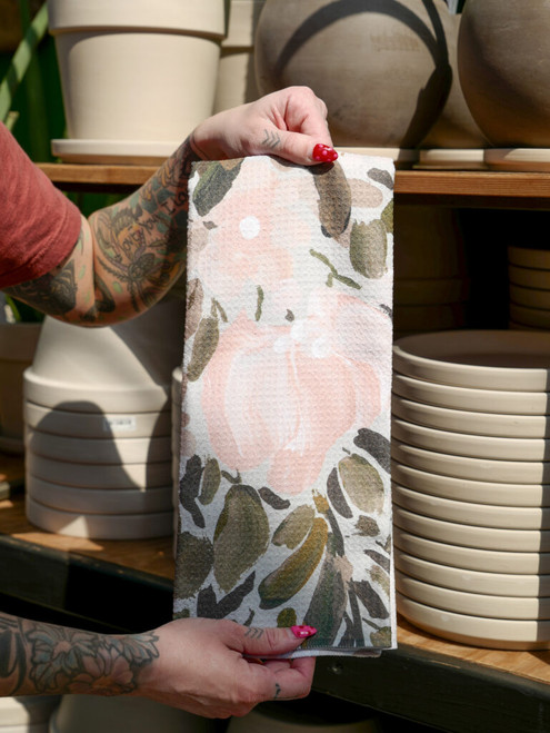 Geometry Painted Blossom Tea Towel