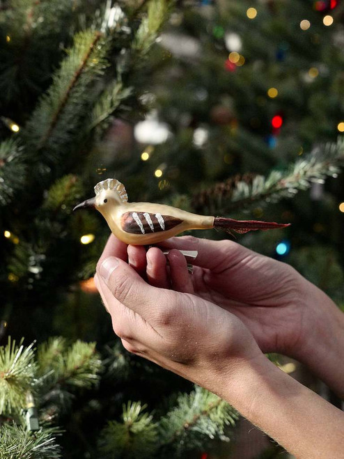 5" Hoopoe Bird Clip-On Ornament