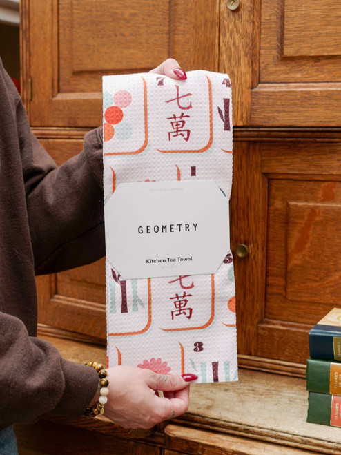 Geometry Cypress Tile Toss Tea Towel
