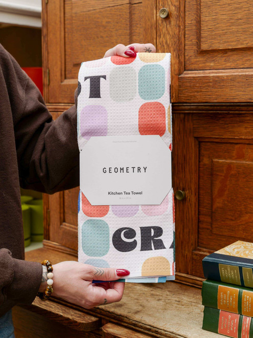 Geometry Tile Talk Tea Towel