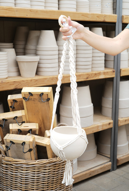 30" Macramé Plant Hanger in Natural with Copper