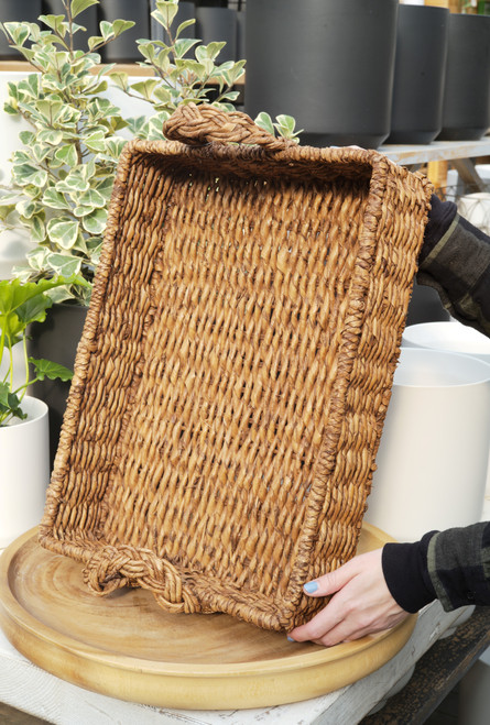 21.5" Woven Tray with Handles