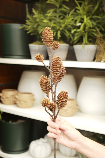 28" Brown Pinecone Spray (Faux)