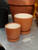 7.5" Egg Pot w/Saucer in Papaya