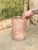 7" Glass Floral Candleholder in Peach
