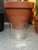6" Recycled Clear Glass Pot w/Saucer