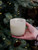 Winter White Candle in Beaded Glass Votive