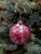 5" Floral Etched Ornament in Red
