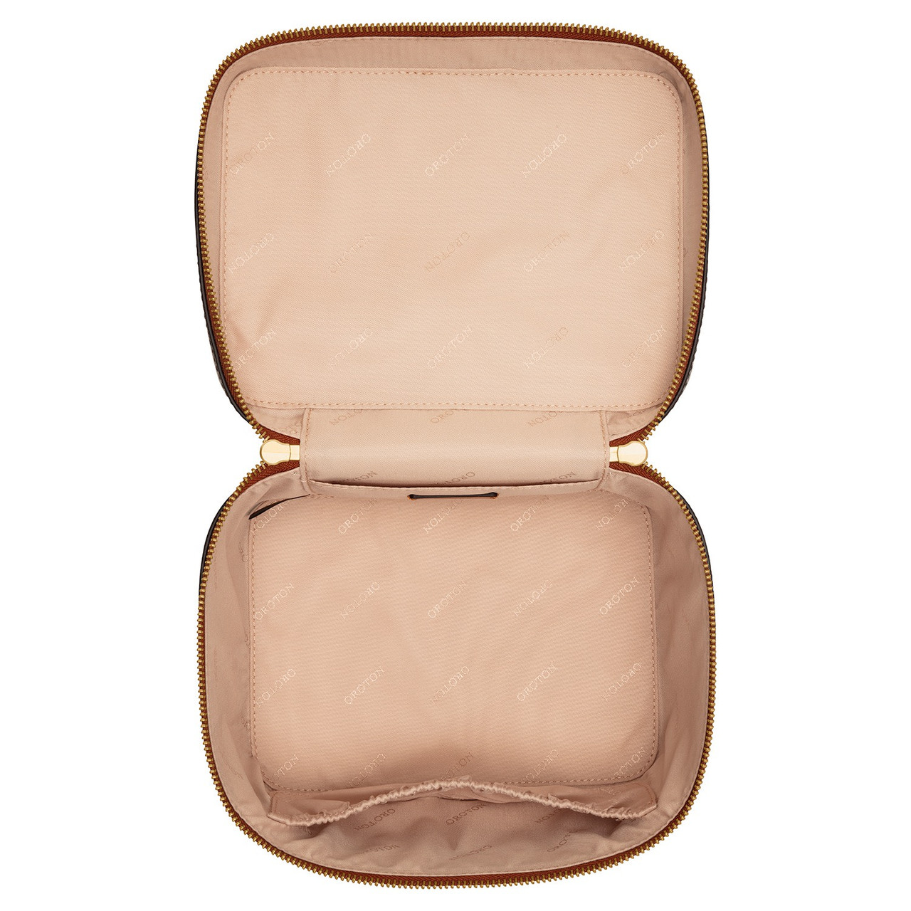 SALE★Oroton★HARVEY コスメケース ビューティケース 小物入れ Harvey Signature Large Beauty Case - Black/Cognac | Oroton