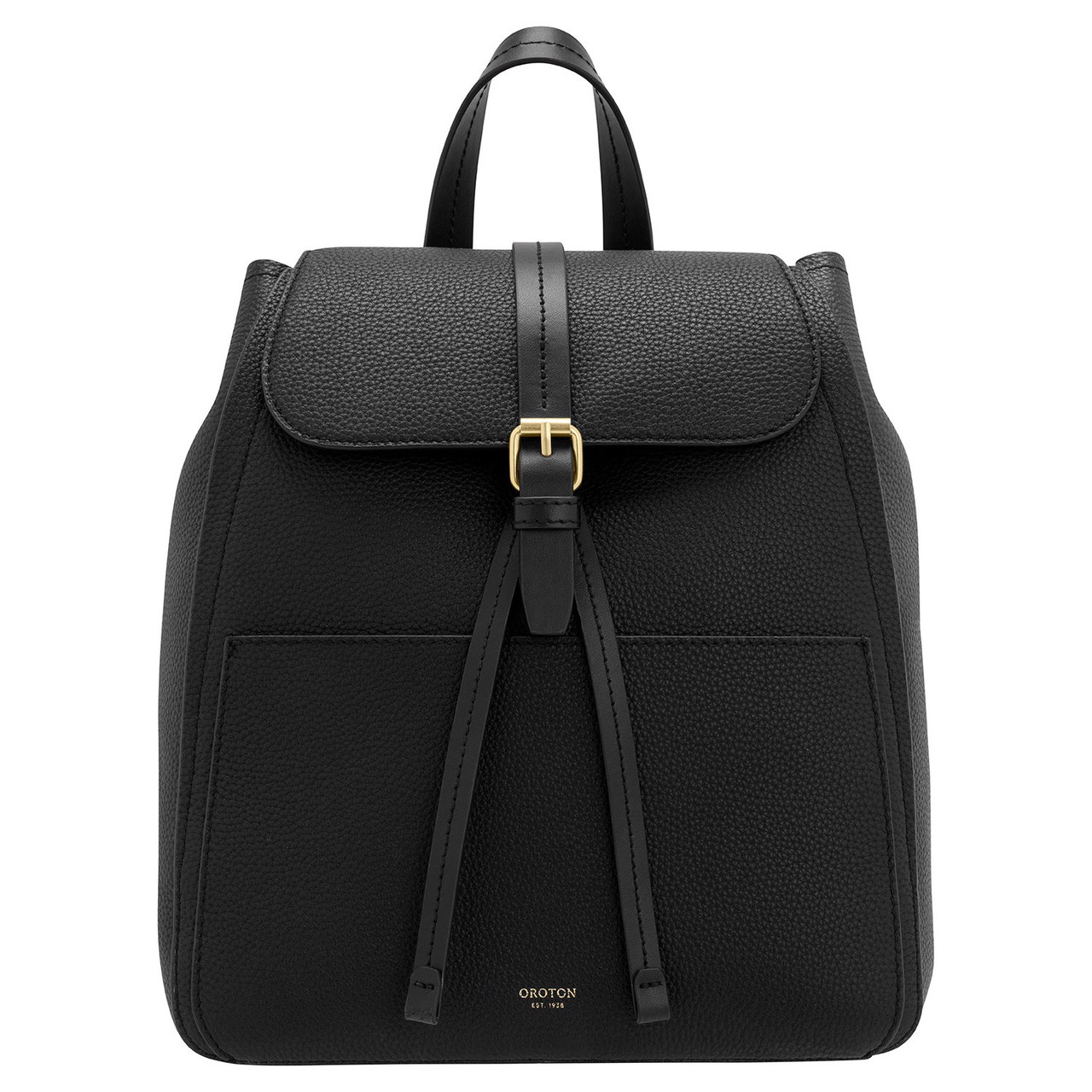 Dylan Medium Zip Buckle Backpack Black Oroton