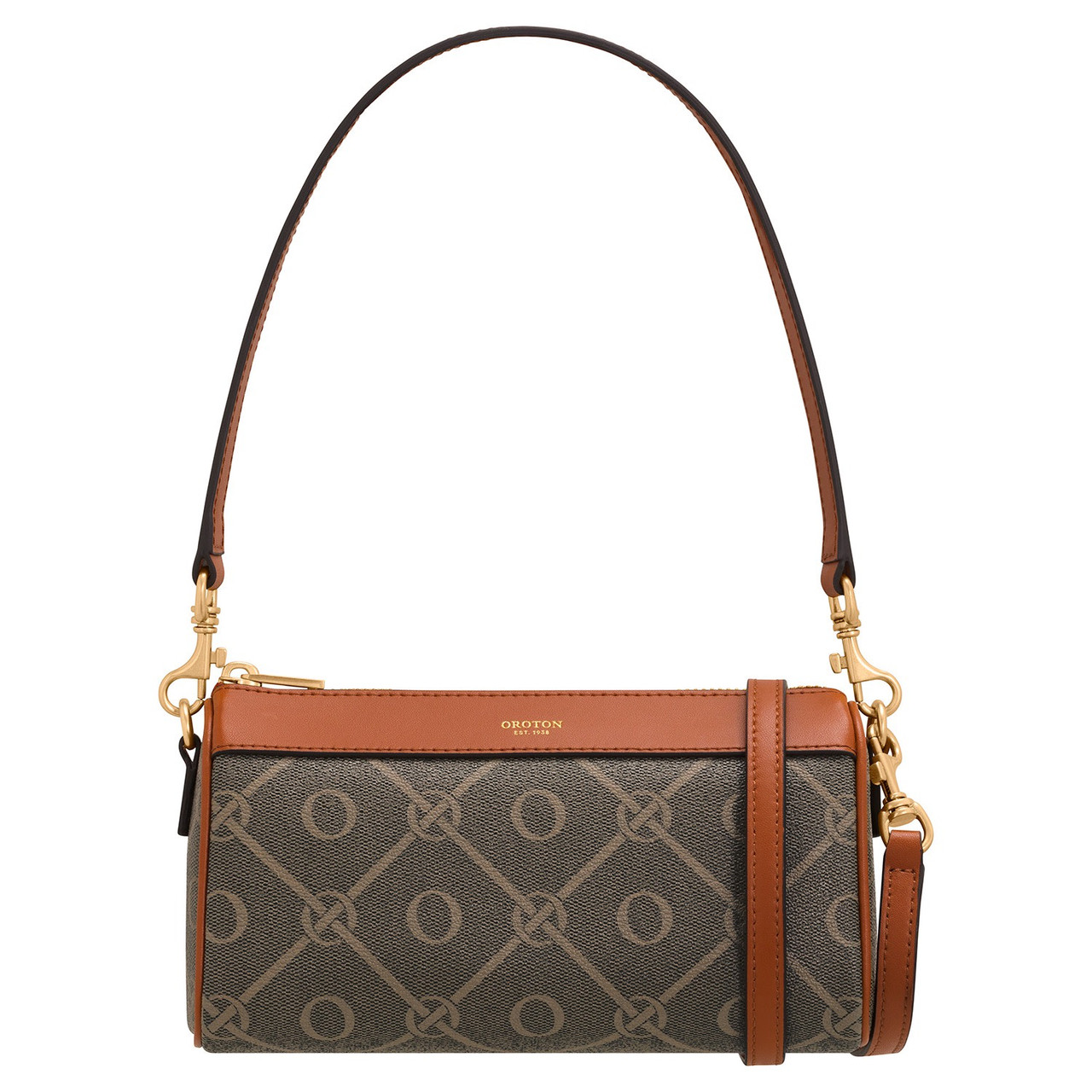 Harvey Signature Baguette Crossbody - Black/Cognac | Oroton