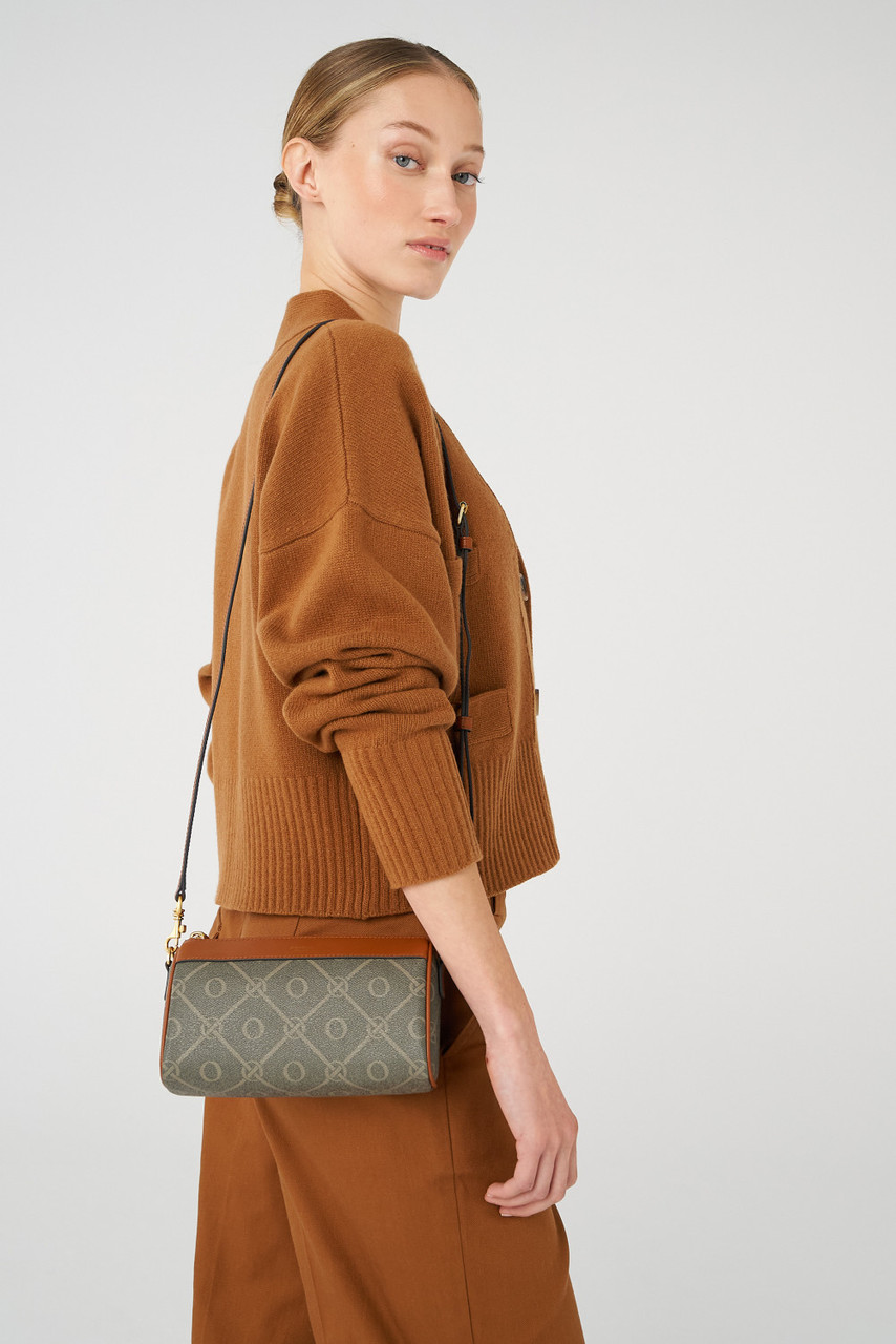 Harvey Signature Baguette Crossbody Black/Cognac Oroton