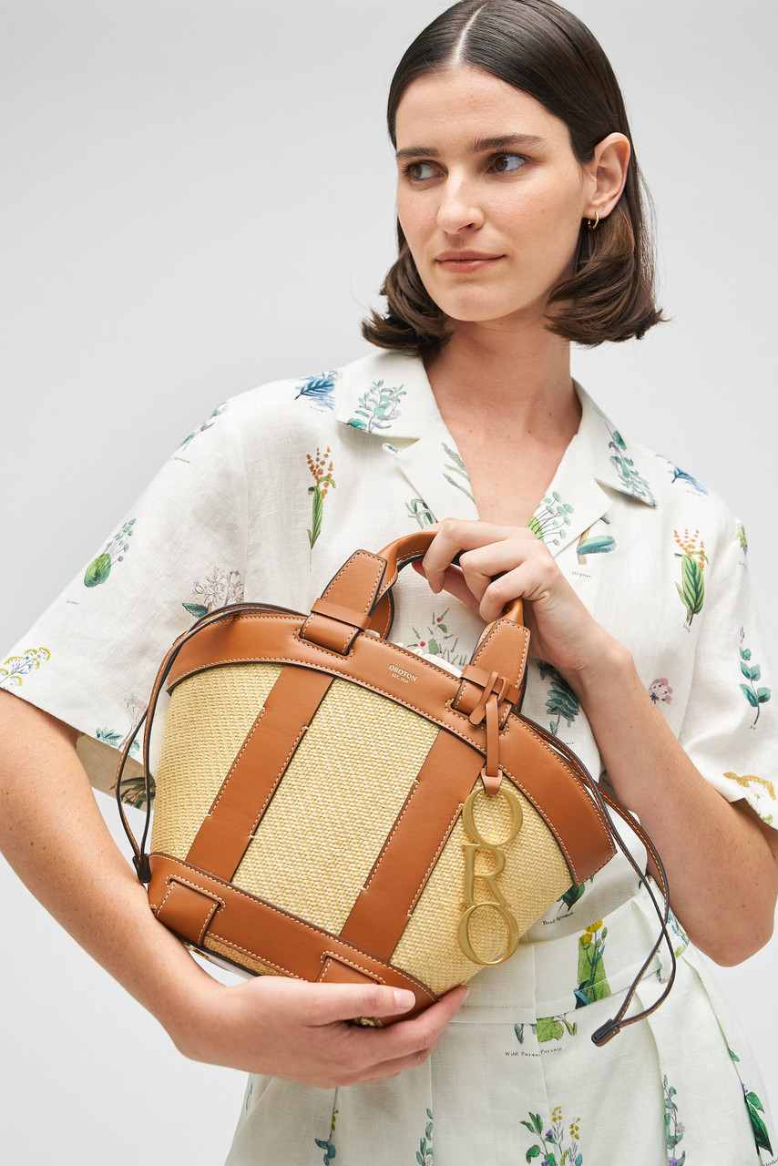 Harper Small Tote Natural/Brandy Oroton - Main Image