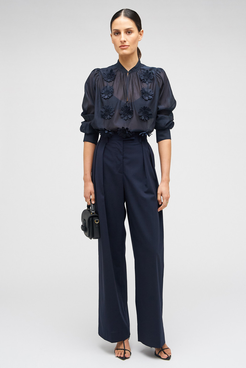 3D Starburst Flower Top - North Sea | Oroton