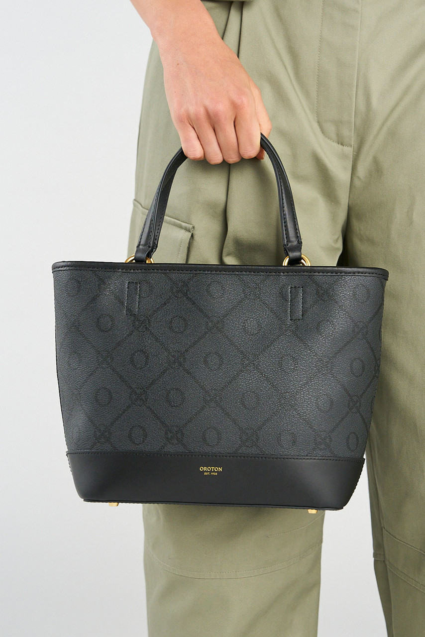 Harvey Signature Small Crossbody Tote - Black | Oroton