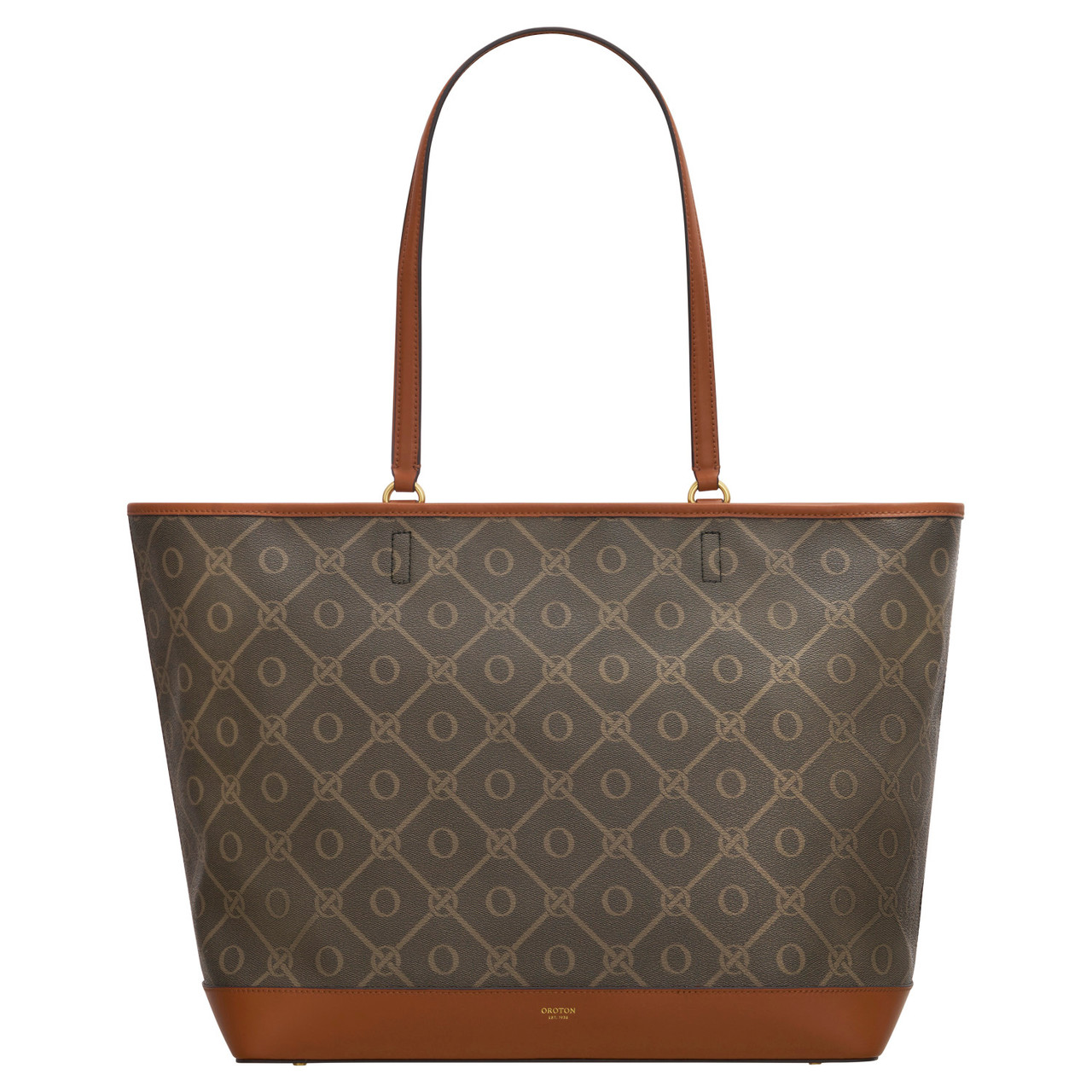★Oroton★Harvey Signature Shopper Tote レザー トートバッグ Harvey Signature Shopper Tote - Black/Cognac | Oroton