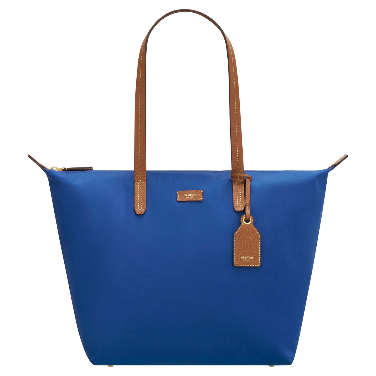 LILLY NYLON LIGHT WEIGHT TOTE BAG Ocean/Cognac Oroton