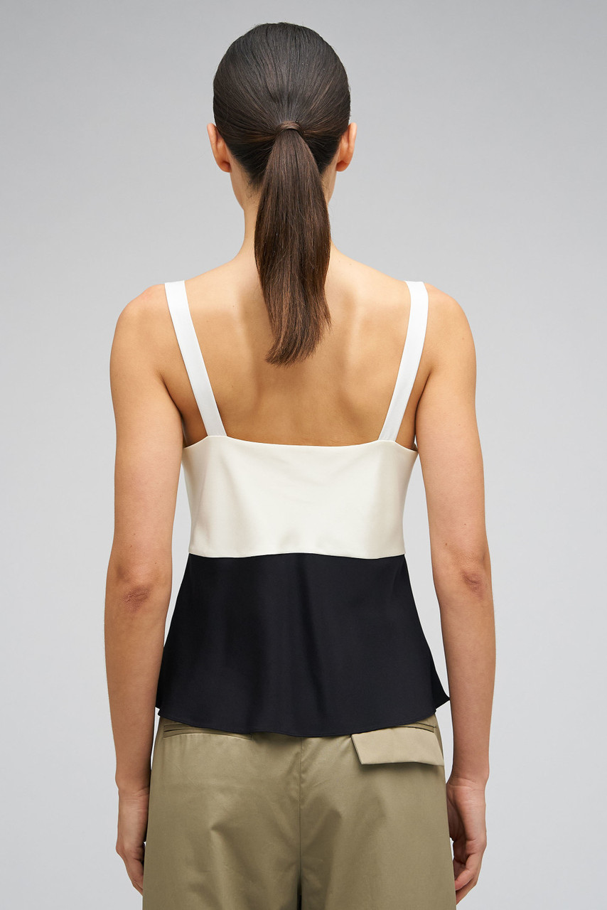 Mesh Flower Camisole - Black/Cream | Oroton