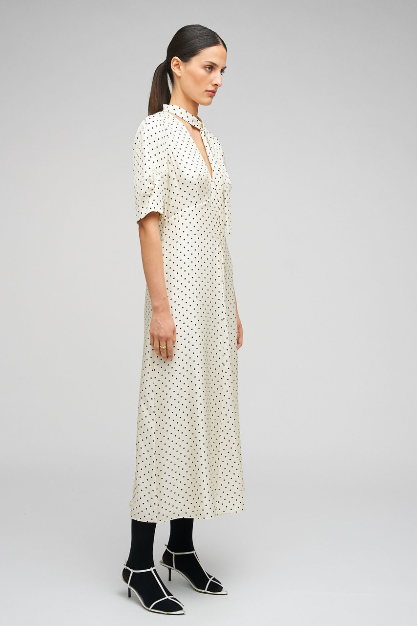 Spot Print Day Dress - Cream | Oroton
