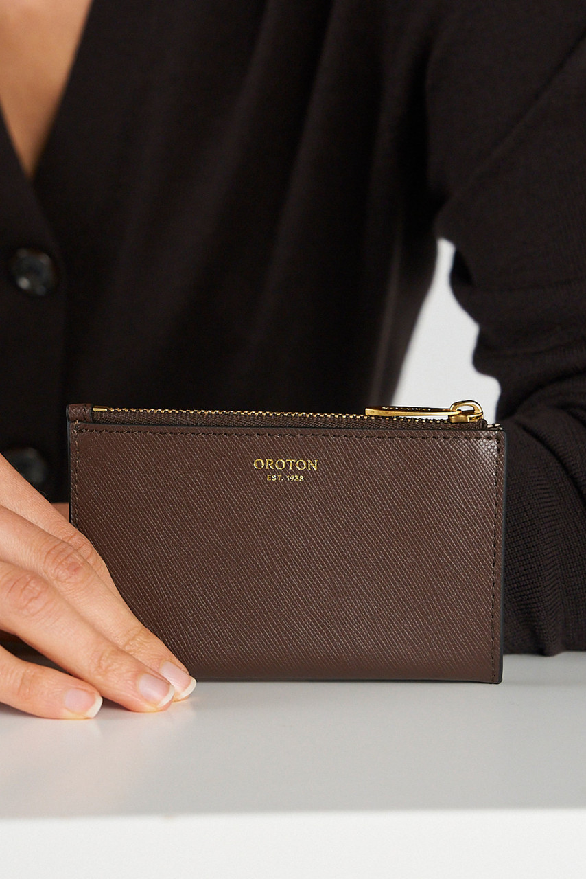 Inez 12cc Zip Wallet Coffee Bean Oroton