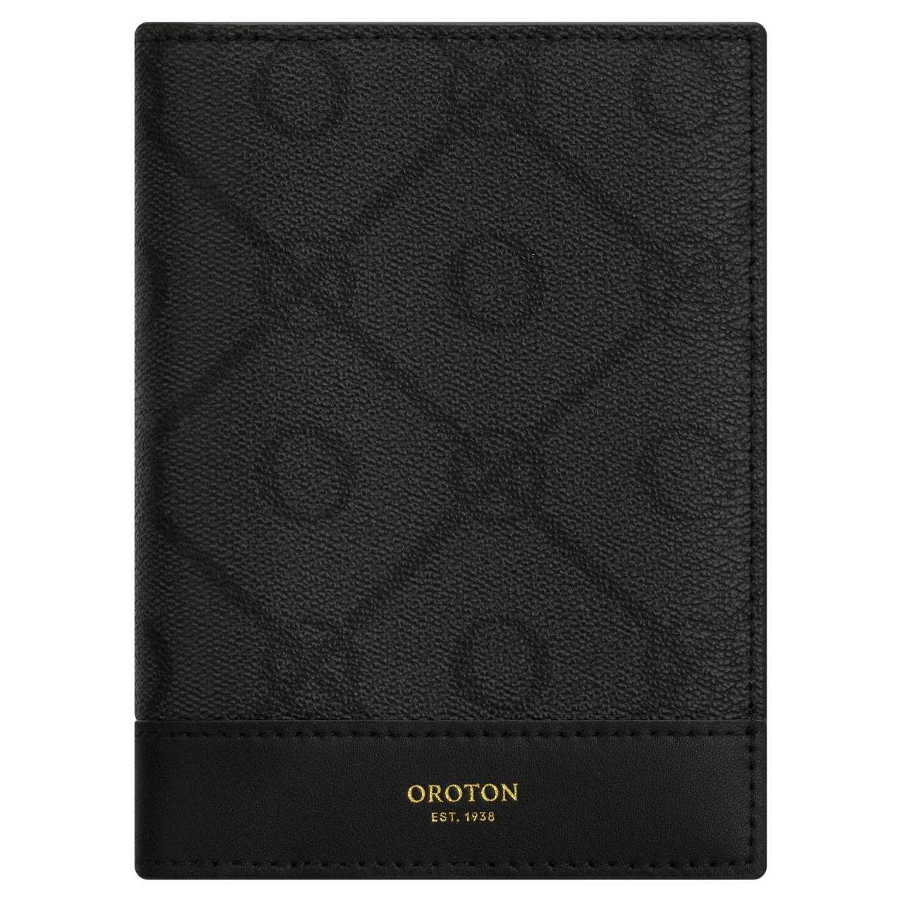 快適グッズ・旅行小物 Oroton Harvey Signature Passport Cover Harvey Signature Passport Cover - Black | Oroton