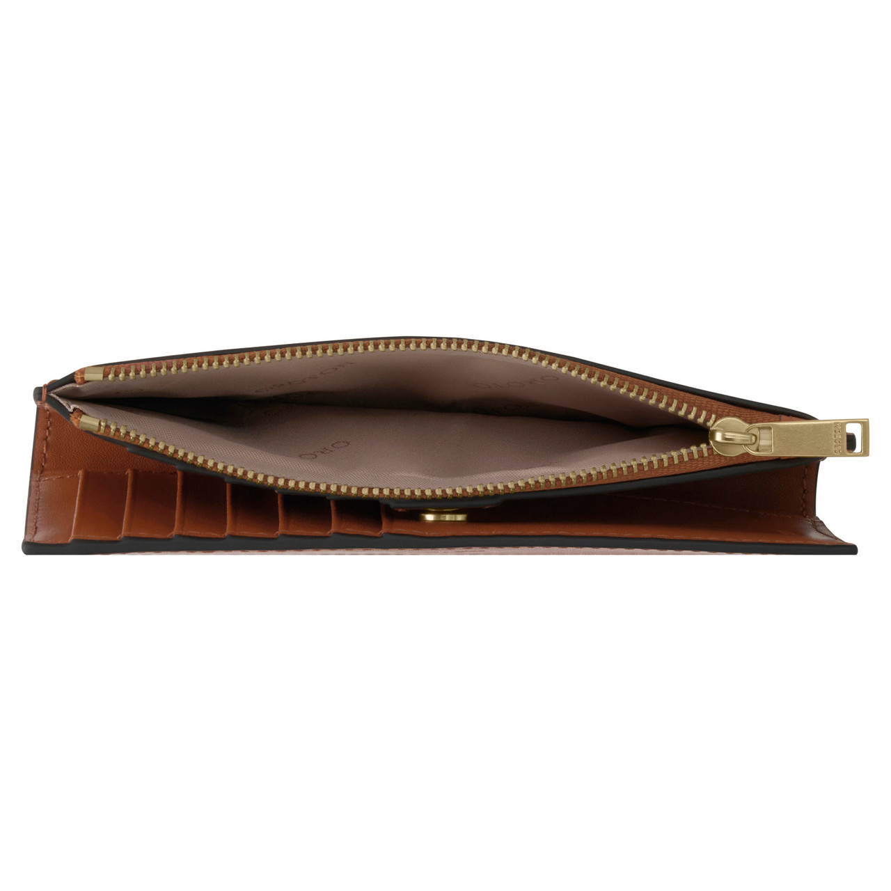 Harvey Signature Slim Zip Wallet - Black/Cognac | Oroton