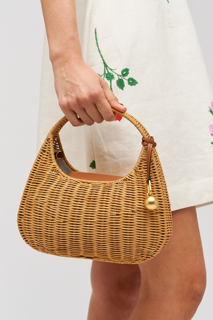 【PORTERNA】Tony rattan shoulder bag Clara Wicker Mini Bag - Natural/Cognac | Oroton