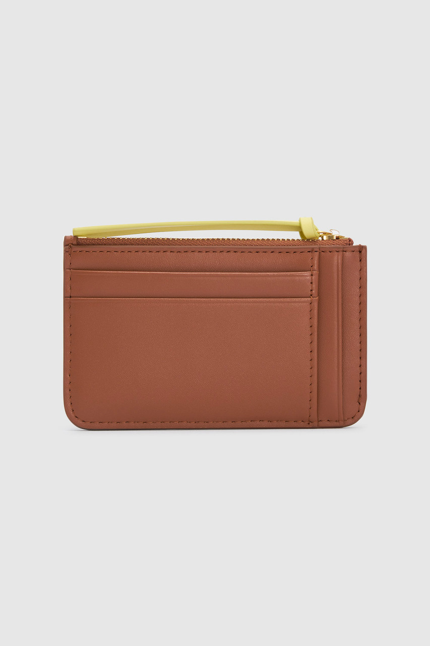 Eloise 4 Credit Card Mini Zip Pouch - Amber/Daffodil | Oroton
