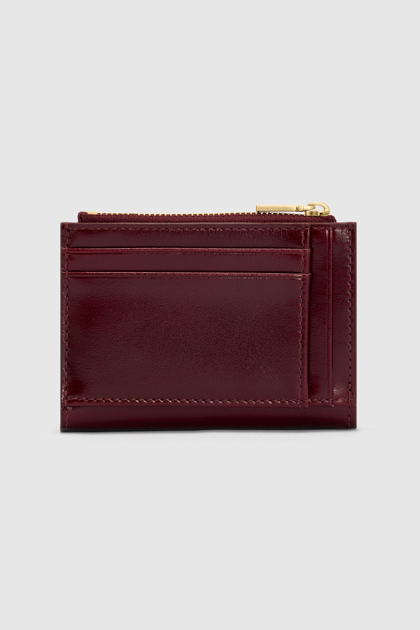 【OROTON】CECILE TEXTURE 10CC MINI WALLET/ミニウォレット Margot Mini 10 Credit Card Zip Wallet - Currant | Oroton