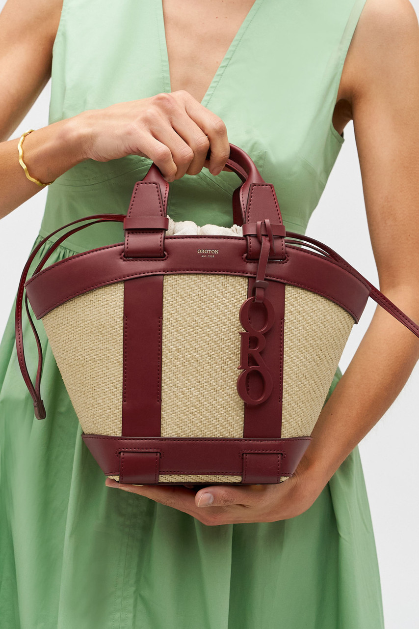 ★OROTON★Harper Small Tote★Natural/Syrah Harper Tote Bag Harper Small Tote Natural/Syrah Oroton