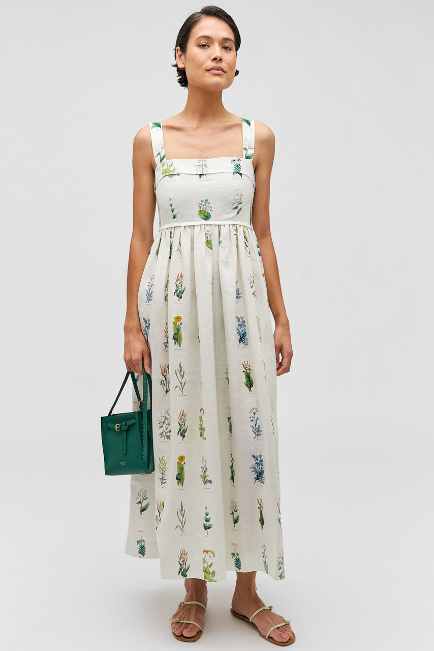 ★OROTON★Poplin Sundress★Mint Leaf Greenhouse Floral Sundress - Mist | Oroton
