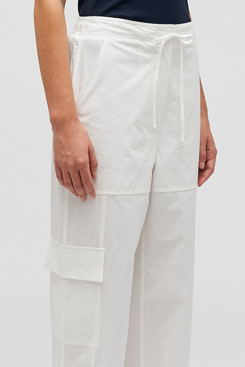 Scout Poplin Cargo Pant - White | Oroton