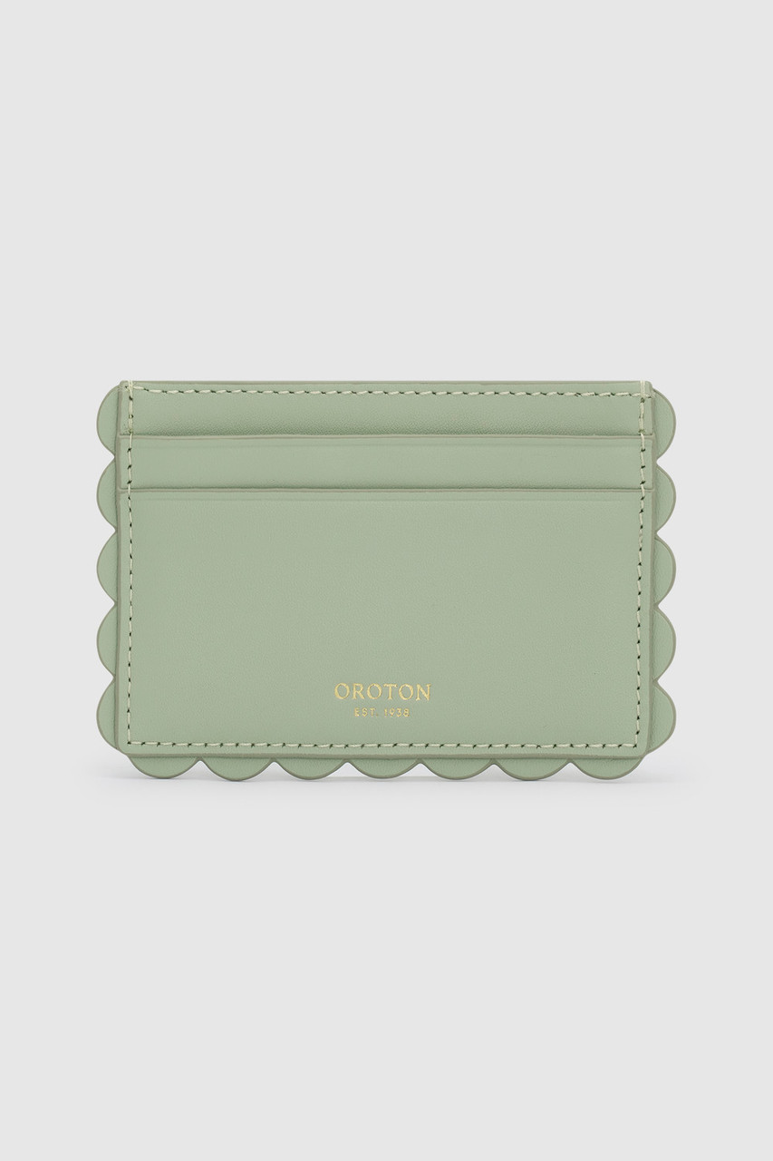 Scallop Card Sleeve - Agave | Oroton Scallop Card Sleeve - Agave | Oroton