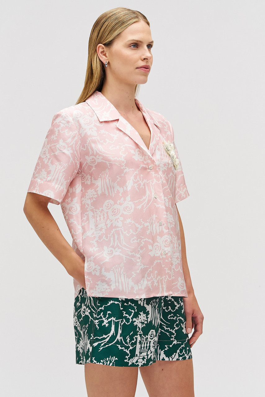 Orchids Rayon Women Camp Shirt