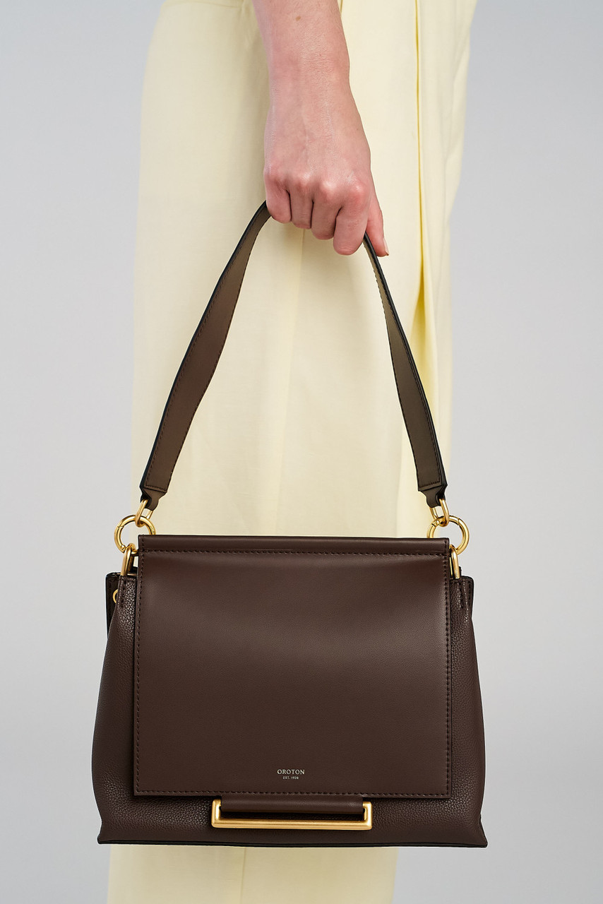 ELM MEDIUM SATCHEL COFFEE BEAN Oroton