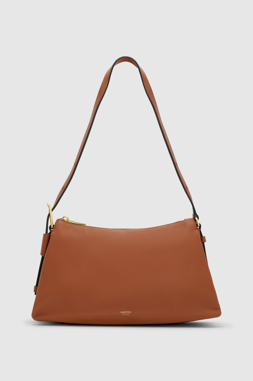 【OROTON】CALI SHOULDER BAG/レザーショルダー/ジップトップ CALI SHOULDER BAG - Black | Oroton