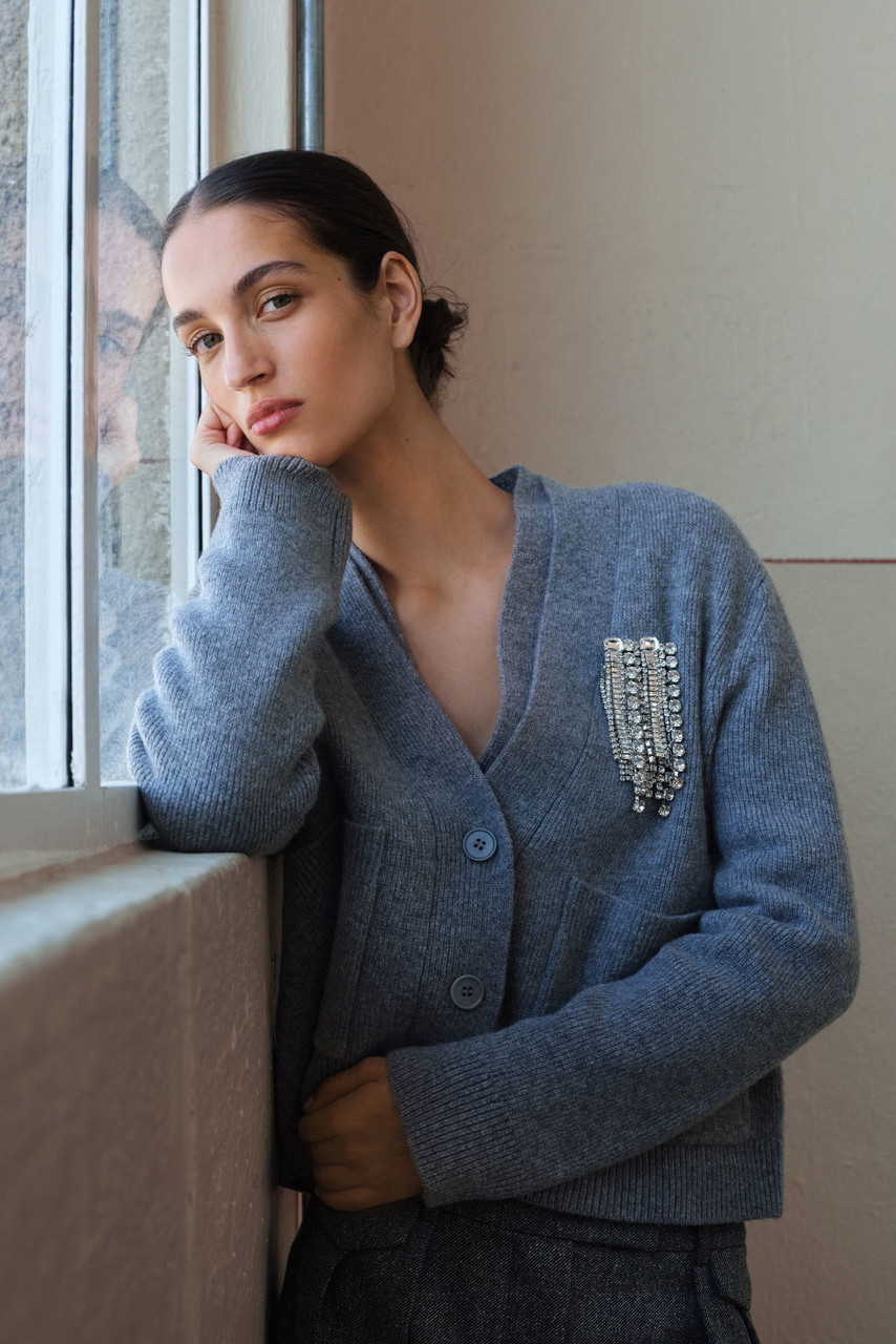 トップス ATON COTTON WASHI KNIT CARDIGAN 25ss ATON COTTON WASHI KNIT CARDIGAN ATON コットンカーディガン トップス