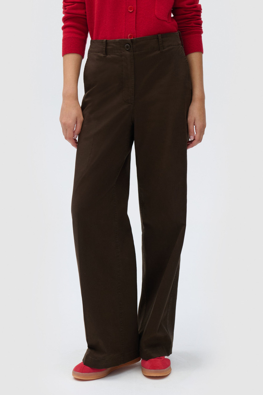 パンツ COMMUNAL TROUSER(CHOCOLATE BROWN) CHUCK regular twill chino pants - Demitasse (brown