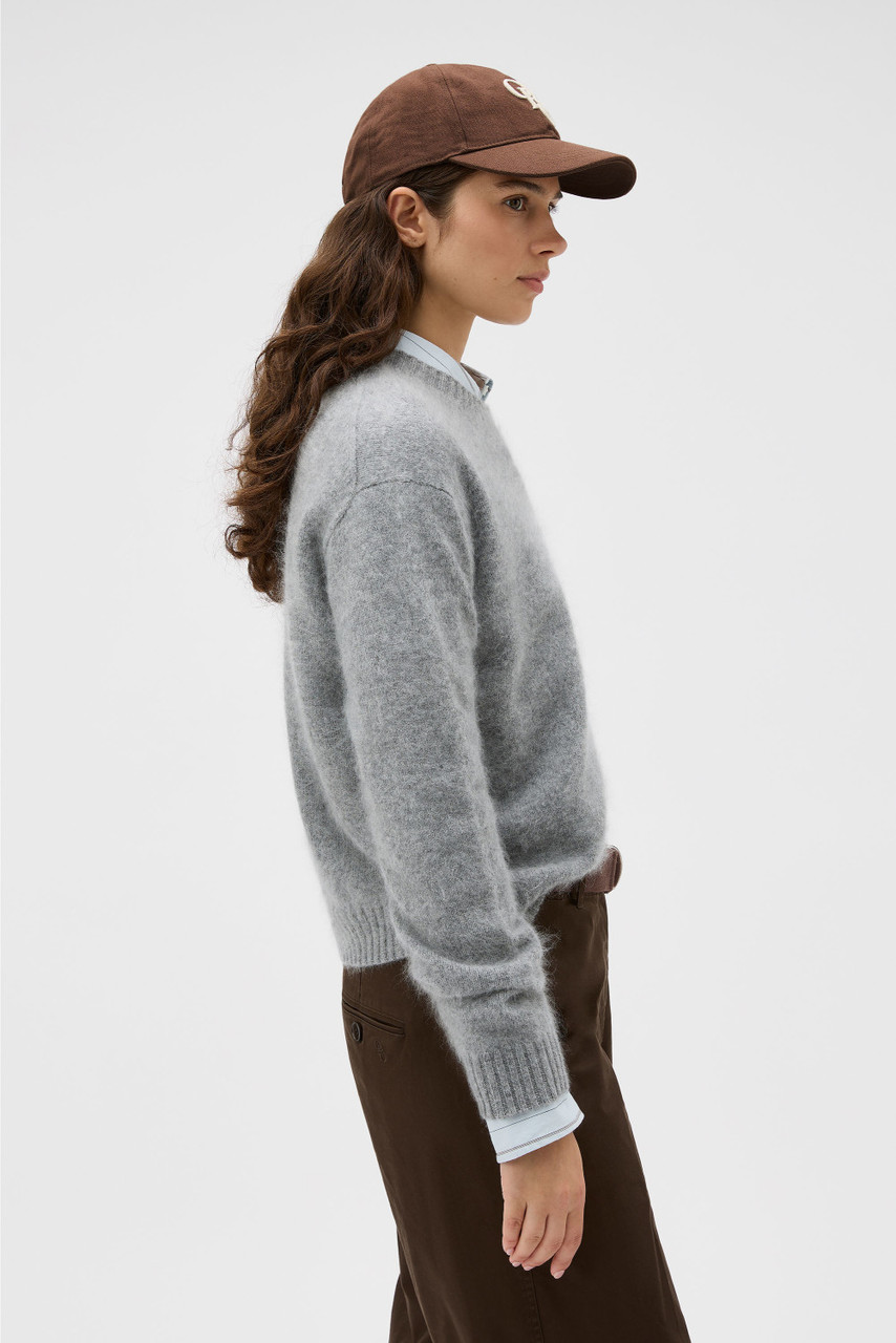 CASHMERE BLEND KNIT - Grey Marle | Oroton