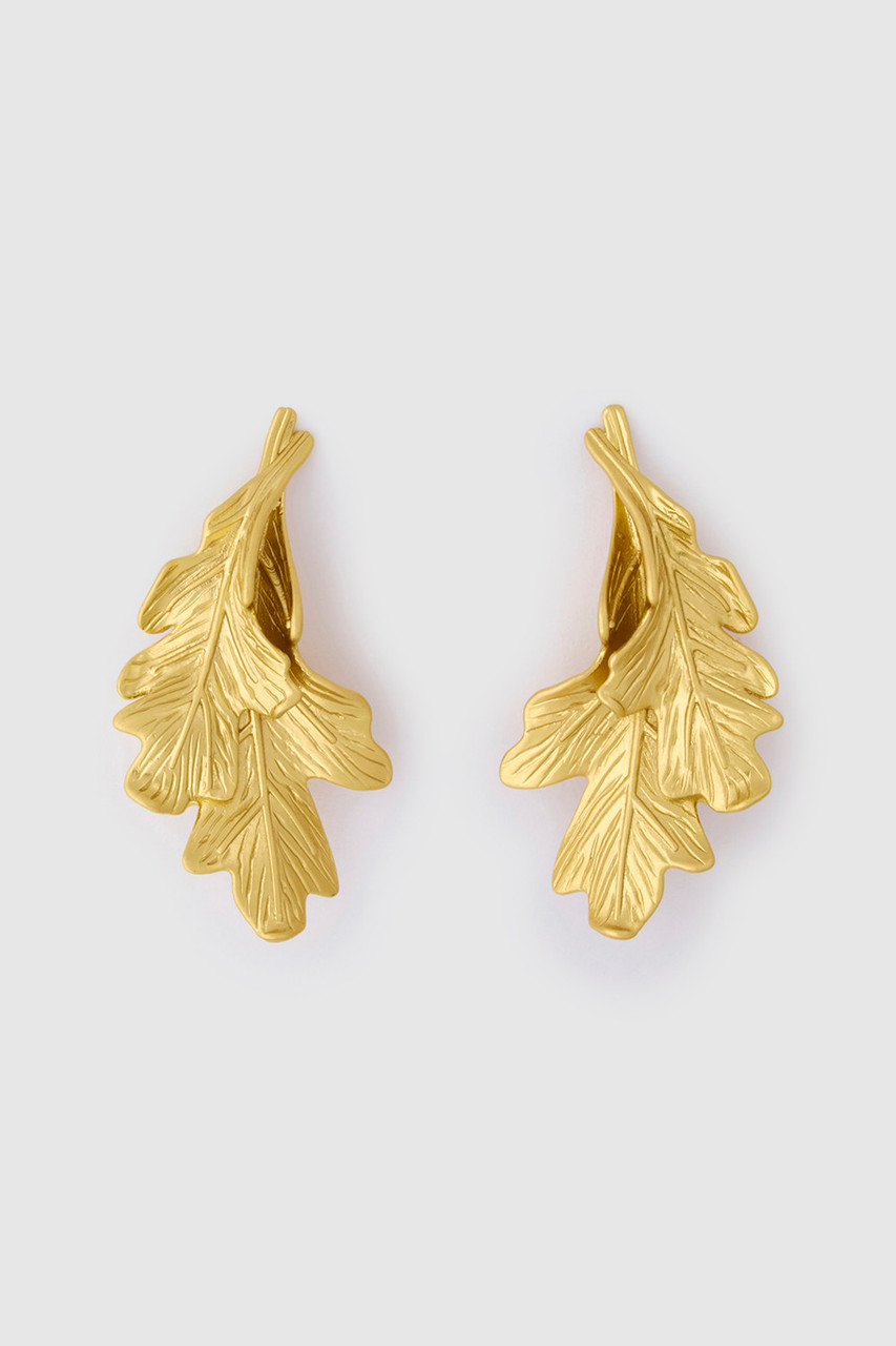 OAK EARRINGS Worn Gold Oroton1