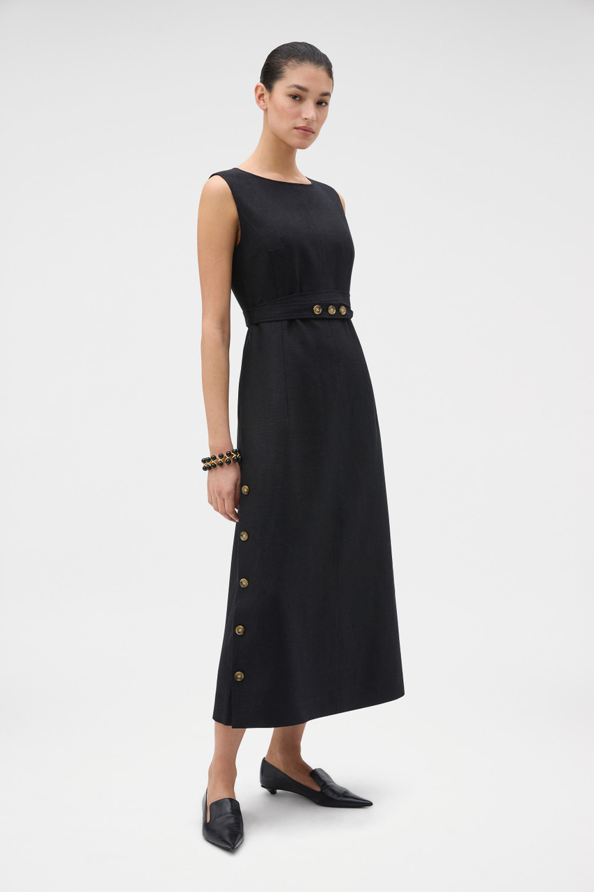 chinese dress ladies Linen Maxi Sun Dress, Size AU 12