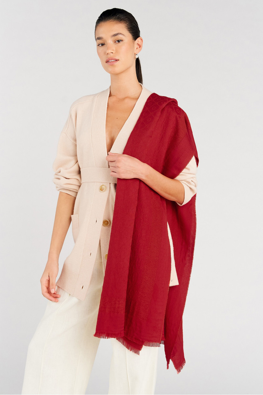Hannah Wrap Scarf - Dark Ruby | Oroton Hannah Wrap Scarf - Dark Ruby | Oroton
