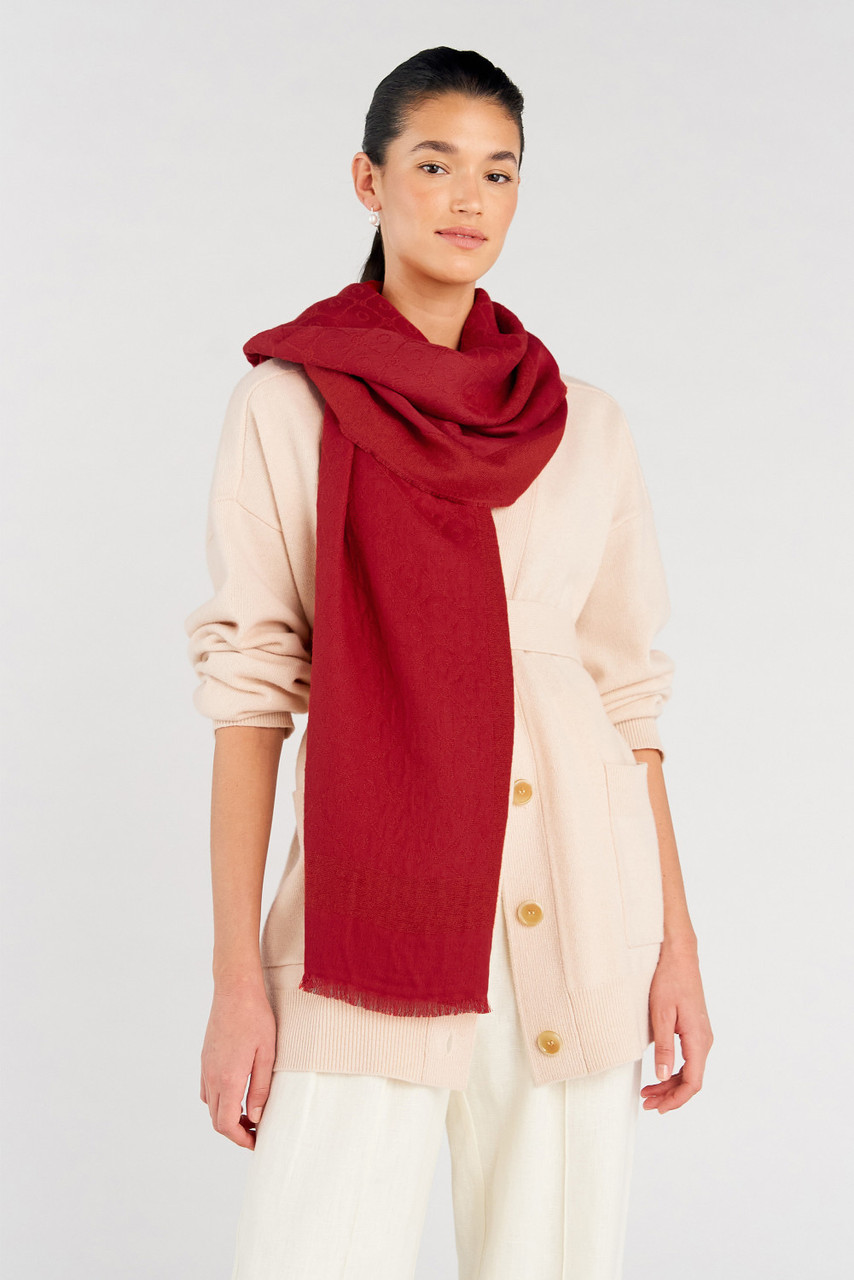 Hannah Wrap Scarf - Dark Ruby | Oroton Hannah Wrap Scarf - Dark Ruby | Oroton