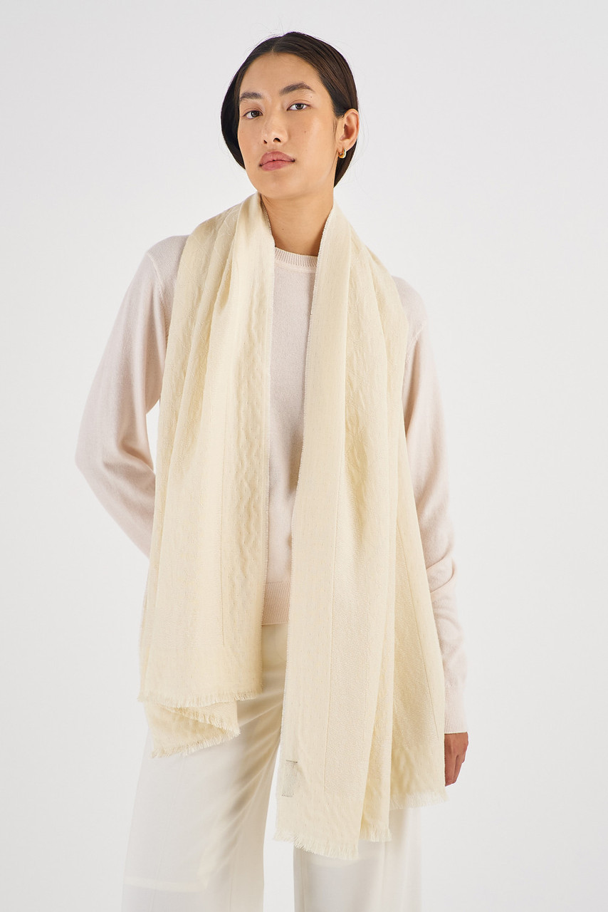 Hannah Wrap Scarf - Cream | Oroton Hannah Wrap Scarf - Cream | Oroton