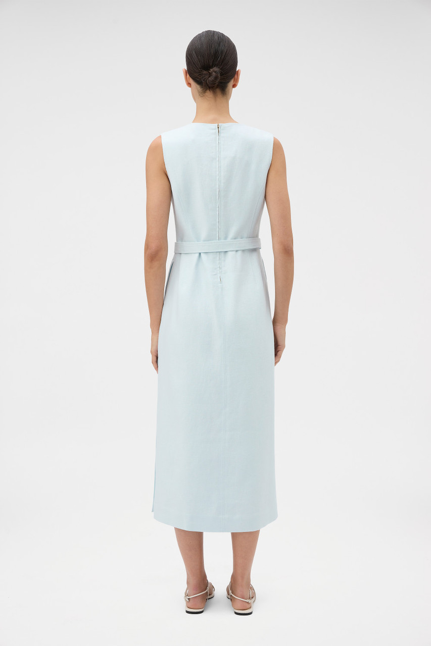 light blue dress with buttons New Adventures Mini Dress
