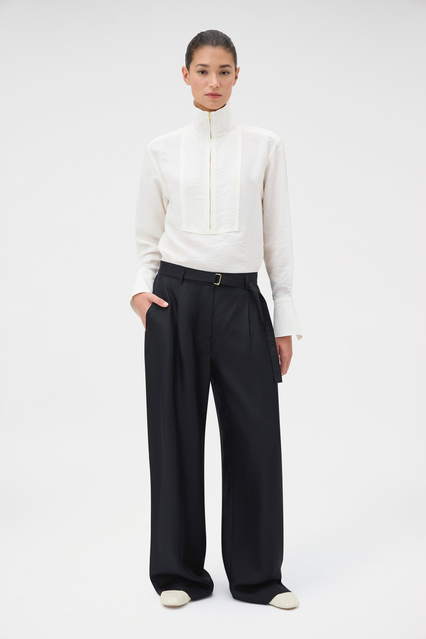 Silk Belt Detail Pant - Black | Oroton